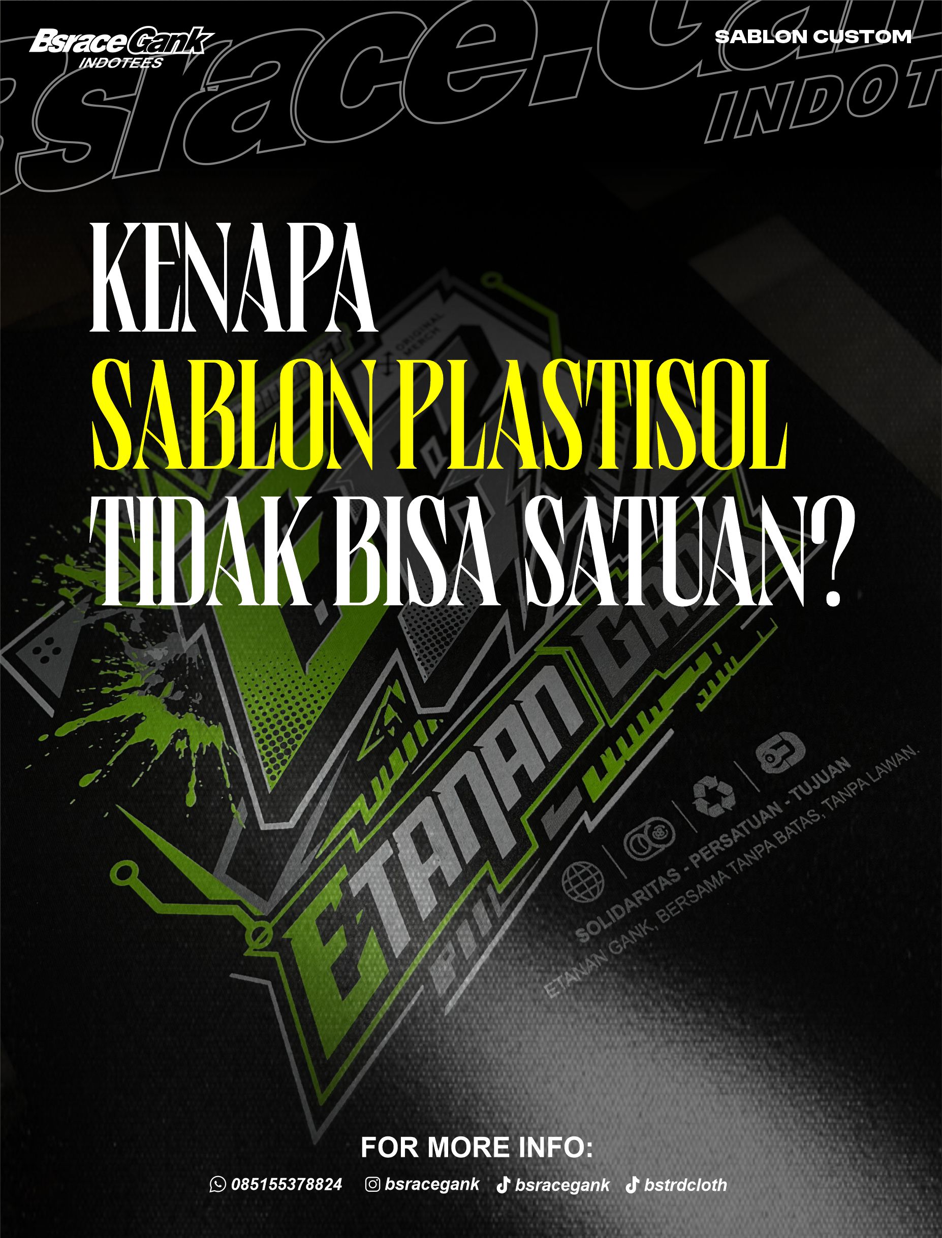 Sablon plastisol kaos hitam